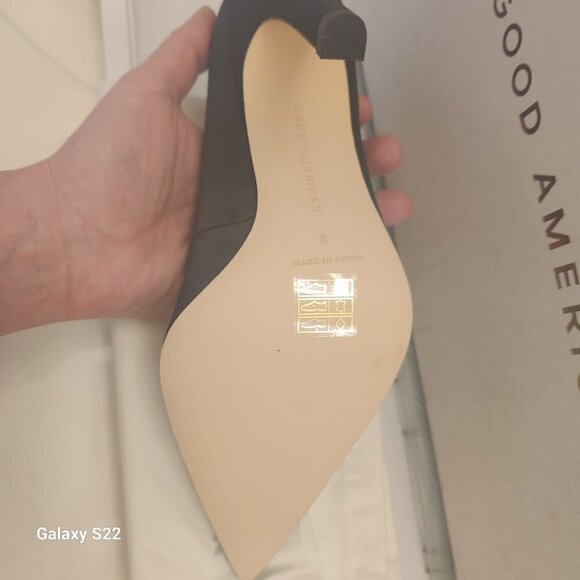Good American Satin Pumps Pointed Toe Size Various. NIB - Picture 7 of 8